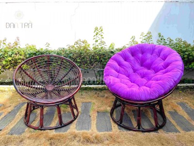 Ghế mây Papasan cánh dán kèm nệm - S000528