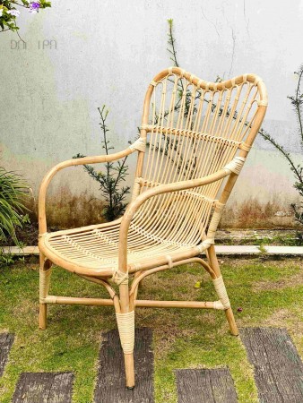 Ghế ăn mây lưng uốn lượn - S000479
