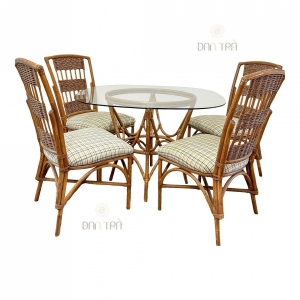 Bộ bàn ăn ghế mây Fireside