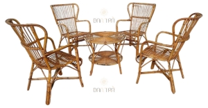Bộ bàn ăn ghế mây Harmony cao cấp phong cách cổ điển