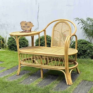 Bàn ghế mây 2 trong 1 uống trà